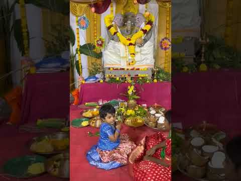 Vinayaka chavithi celebrations in our apartment #happyvinayakachavithi #festival #pooja #viral #cute