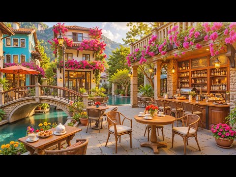 Warm Jazz & Spring Coffee Ambience | A Peaceful Garden Getaway with Sunshine