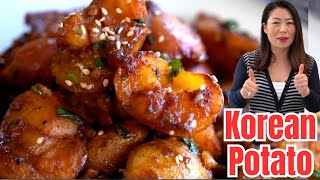 The MOST DELICIOUS Potatoes 🥔: Sticky Garlicky Soy Sauce Potato Recipe [Korean Potato Gamja-Jorim]