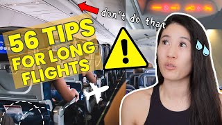 56 TRAVEL TIPS for long flights in economy