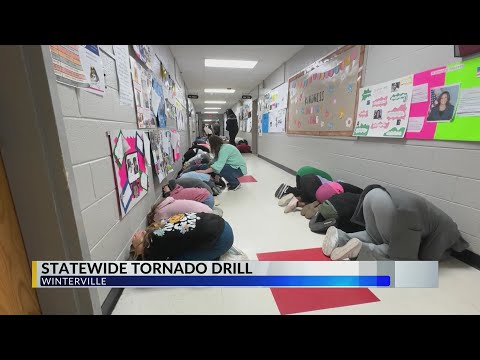 Students practice safety during statewide tornado drill