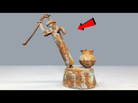 100 years old Antique Rusty Hand Pump Restoration Video