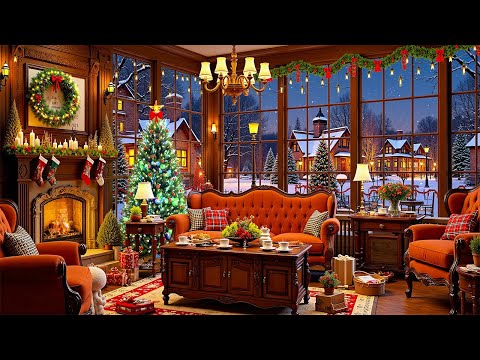 Relaxing Jazz Music - Cozy Coffee Shop Ambience to Enjoy the Quiet Space Watching the Snow Fall