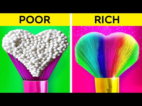 RICH vs POOR ART CHALLENGE 💰🖍️ How to Draw a Portrait from Scratch? Drawing Hacks by 123 GO FOOD