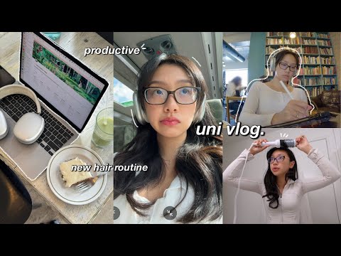 STUDY VLOG 🖇 waking up at 5am, uni days in my life, yellowface review & new hair routine