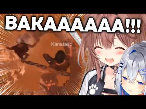 Korone & Kanata CAN'T STOP Screaming Falling in Chained Together