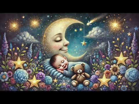 Moon & Stars Lullaby for Babies ❤️| Soothing Voice & Relaxing Sleep Music | Fall Asleep In 3 Minutes