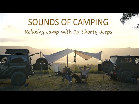 Car Camping in Australia [ Simple tarp setup, 2 Door Jeep Wrangler JK ] Sounds of Camping Ep20