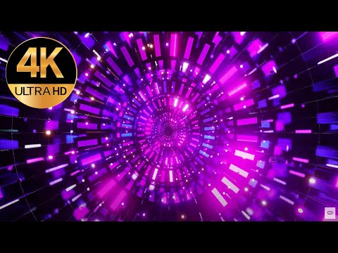 6 hour 4k VJ loop Flashing Metallic Multi color Relaxing Abstract background Video neon tunnel