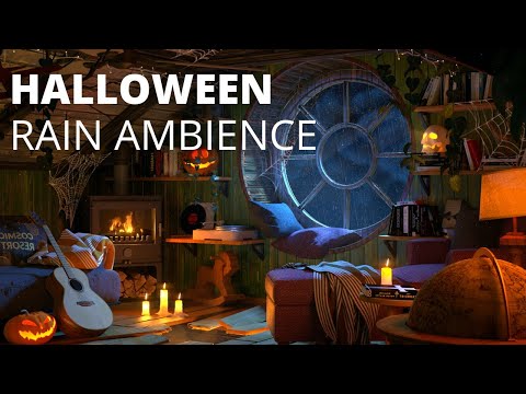 Not so Cozy Attic - Halloween Edition - Rain, Thunderstorm and Fireplace Sounds | 8 HOURS