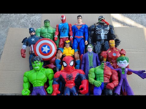 SPIDERMAN VS HULK VS CAPTAIN AMERICA VS IRONMAN VS IRONMAN VS VENOM SUPERHERO AVENGERS UNBOXING