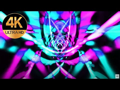 7 hour Tv 4k Meditation Metallic Multi color Relaxing Abstract Background Tunnel Video, screensaver