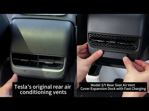 Model 3/Y Rear Seat Air Vent Cover Expansion Dock with Fast Charging#tesla #teslamodely