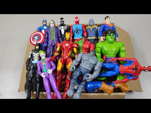 IRONMAN VS SPIDERMAN VS HULK VS CAPTAIN AMERICA VS VENOM VS SUPERMAN SUPERHERO AVENGERS UNBOXING