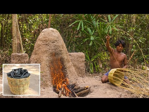 Clever Bushman Building Charcoal Maker Using Traditional Architecture Technique