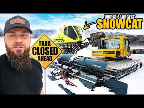 Using the World's Largest Snowcat to Rescue This Broken Snowcat Blocking a Trail