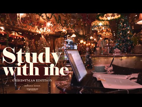 2-HOUR STUDY WITH ME 🎄 Christmas Edition / Pomodoro 50-10 [☕ Christmas Coffee Shop Ambience]