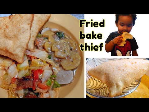 Cook With Me: Learn How to Make Fried Bake with Plantain Takari, Fried Cabbage, and Saltfish