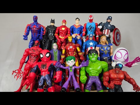 VENOM VS SPIDERMAN VS HULK VS CAPTAIN AMERICA VS IRONMAN VS SUPERMAN SUPERHERO AVENGERS UNBOXING