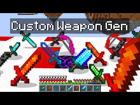 Minecraft Bedwars but I added custom weapon generators...