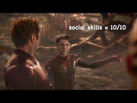 peter parker interacting with superheroes