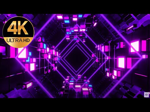 7 hours 4k TV Square shaped Purple color Flashing Relaxing Abstract background Video loop meditation