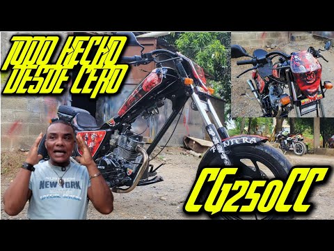 Fabricó el chasis de su moto con un estilo único, con motor CG250cc proyecto