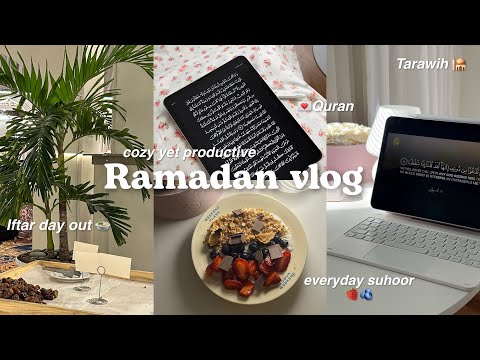 Ramadan vlog🍓🕌 being productive while fasting, suhoor, Tahajjud, cleaning, Tarawih, Iftar day out🫕🍲