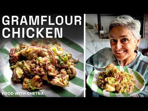 Healthy delicious GRAM FLOUR CHICKEN with cabbage!