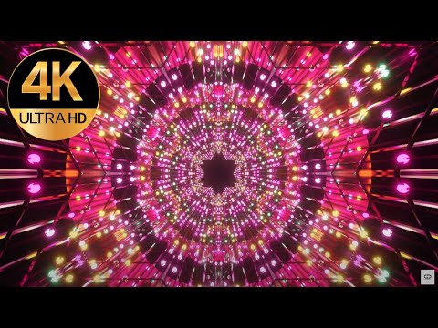 7 Hour 4K Abstract Sci-Fi Tunnel VJ Motion Background Neon Light Tunnel Free VJ Loops VJ Loops