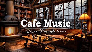 Smooth Winter Jazz Music for Study, Work, Focus☕ Cozy Winter Coffee Shop Ambience with Snowfall