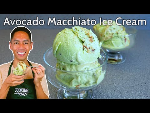 Magnolia Avocado Macchiato Ice Cream: Tablea Bits Swirled with Coffee Ripple | Cooking with Kurt