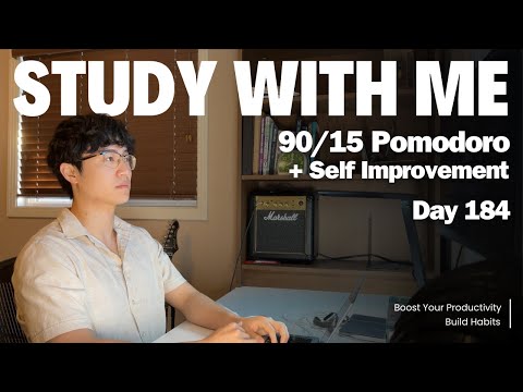 9h Study with Me 📚| Pomodoro 90/15 + Self Improvement Breaks