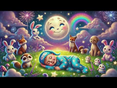 Moon & Stars Lullaby for Babies ❤️| Soothing Voice & Relaxing Sleep Music | Fall Asleep In 3 Minutes