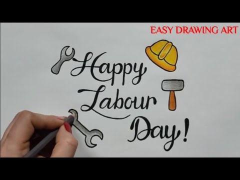 how to make world labour day poster drawing || international worker day drawing || labour day image