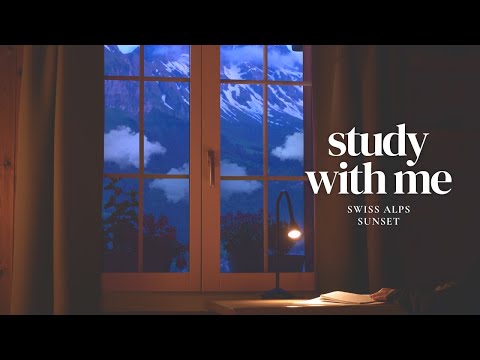 2-HOUR STUDY WITH ME 🏔️ in SWITZERLAND / Mountain View/ Pomodoro 25-5/ 🌧️ Rain Sounds [ambient ver.]