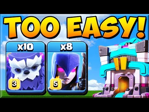 9 x YETIS + 8 x WITCHES + BATS = BASE CRUSHED!!! TH13 Attack Strategy | Clash Of Clans