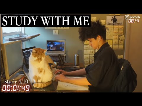 study with me live pomodoro | 12 hours