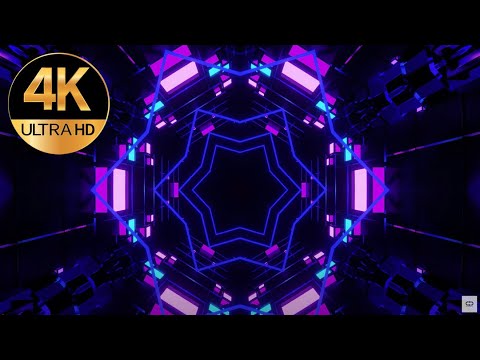 7 hour 4k TV Abstract Flashing Black Screen Purple Blue color Tunnel Mind Relaxing  background Video