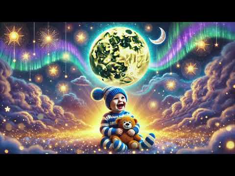 Moon & Stars Lullaby for Babies ❤️| Soothing Voice & Relaxing Sleep Music | Fall Asleep In 3 Minutes