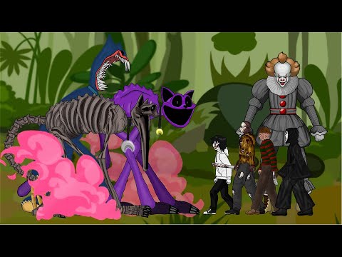 Catnap, Huggy VS IT Pennywise, Jason, Freddy, Jeff, Ghost, Horror Team - Animation