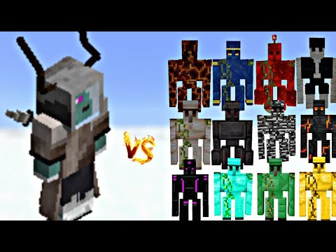 Minecraft: All Golems vs Winter Hunter – Ultimate Battle!