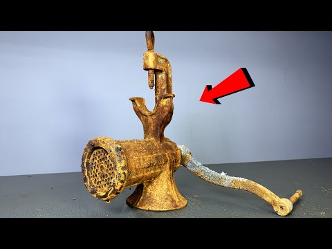 Extremely Rusty Antique Meat Grinder Restoration Video