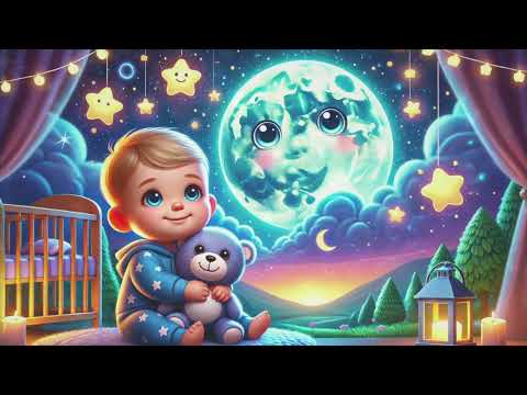 Moon & Stars Lullaby for Babies | Soothing Voice & Relaxing Sleep Music - Fall Asleep In 3 Minutes