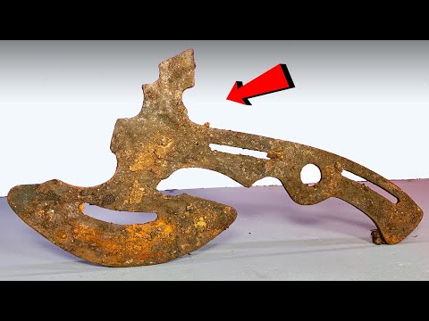 Extremely Rusty Antique Cleaver Restoration Video#antique #restoration #rusty #shorts