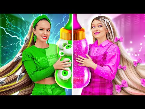 DEMURE vs. BRAT: One-Color Showdown 🍔🔥 Ultimate Cooking Challenge! Crazy Food Ideas by 123 GO FOOD