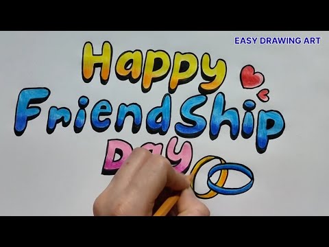 how to make handmade friendship day greeting card drawing how to write happy friendship day in style