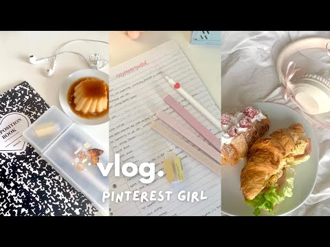 Pinterest school girl 🍮studying, unboxing NewJeans beach bag, aesthetic stationery, school life