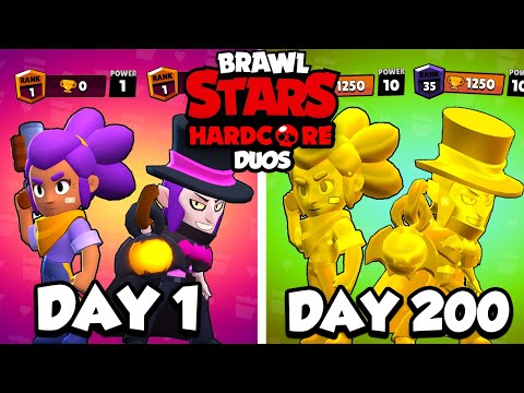 We Survived 200 Days in HARDCORE Brawl Stars.. (DUOS)