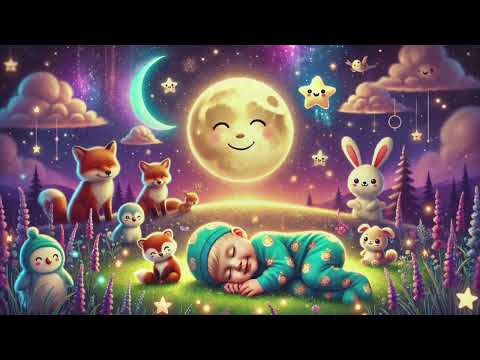 Moon & Stars Lullaby for Babies ❤️| Soothing Voice & Relaxing Sleep Music | Fall Asleep In 3 Minutes